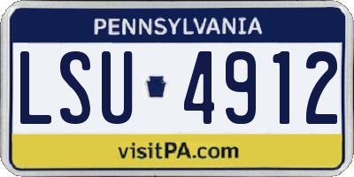 PA license plate LSU4912