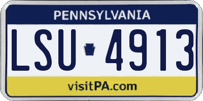 PA license plate LSU4913