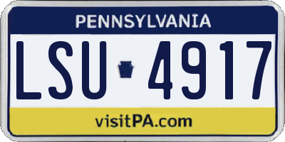 PA license plate LSU4917