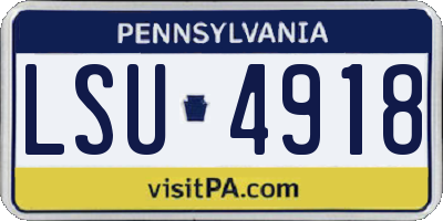 PA license plate LSU4918