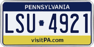 PA license plate LSU4921