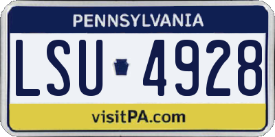 PA license plate LSU4928