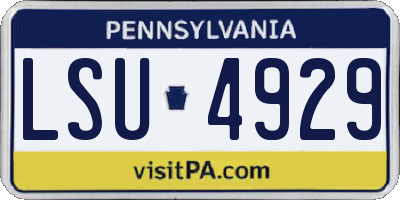PA license plate LSU4929
