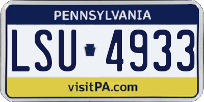 PA license plate LSU4933