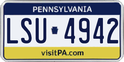 PA license plate LSU4942