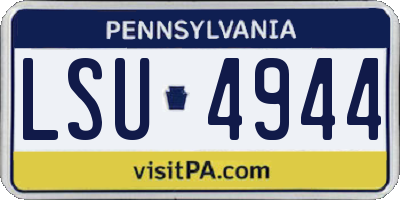 PA license plate LSU4944