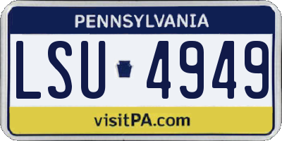 PA license plate LSU4949