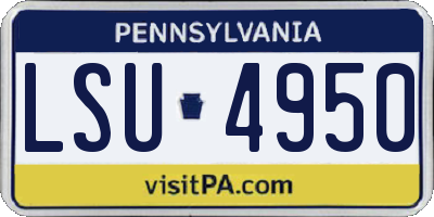 PA license plate LSU4950