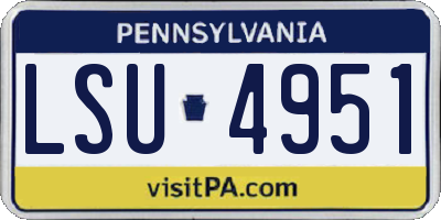 PA license plate LSU4951