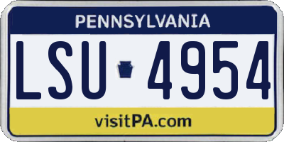 PA license plate LSU4954