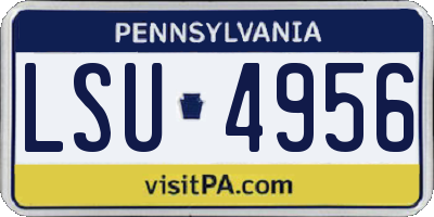 PA license plate LSU4956
