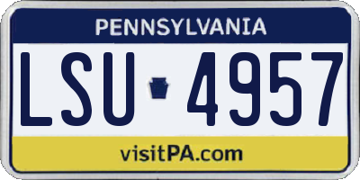 PA license plate LSU4957