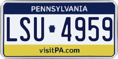 PA license plate LSU4959