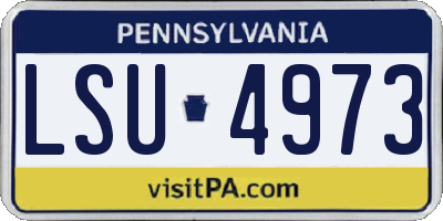 PA license plate LSU4973