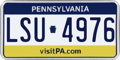 PA license plate LSU4976