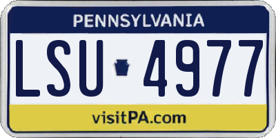 PA license plate LSU4977