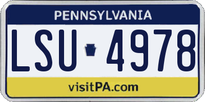 PA license plate LSU4978