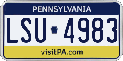 PA license plate LSU4983
