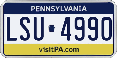 PA license plate LSU4990