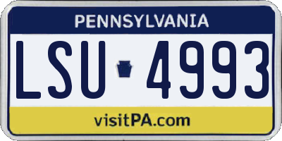 PA license plate LSU4993