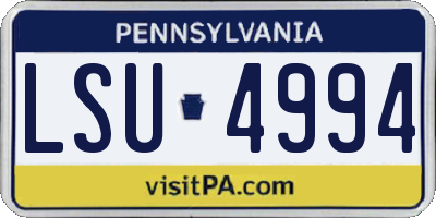 PA license plate LSU4994