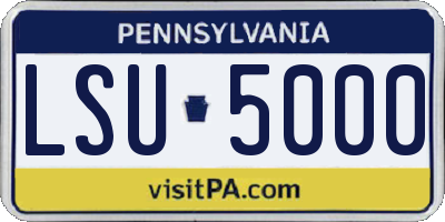 PA license plate LSU5000