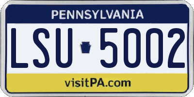 PA license plate LSU5002