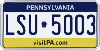 PA license plate LSU5003
