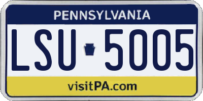 PA license plate LSU5005