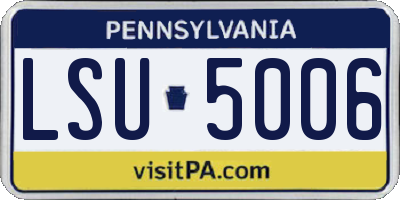 PA license plate LSU5006
