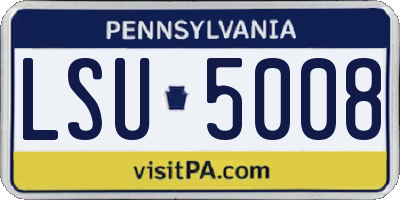 PA license plate LSU5008