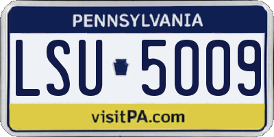 PA license plate LSU5009