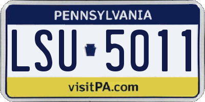 PA license plate LSU5011