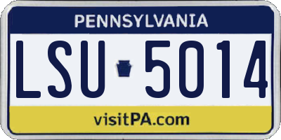 PA license plate LSU5014
