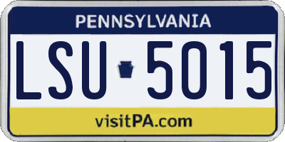 PA license plate LSU5015