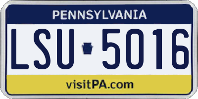 PA license plate LSU5016