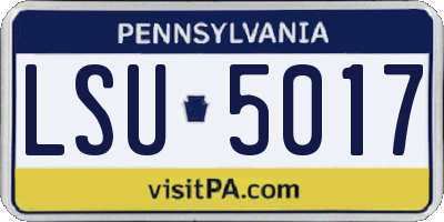 PA license plate LSU5017