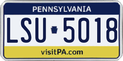 PA license plate LSU5018