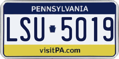 PA license plate LSU5019