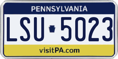 PA license plate LSU5023