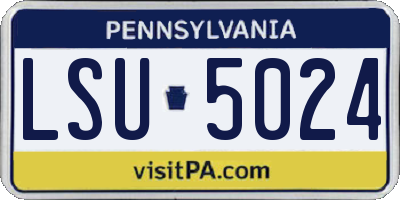 PA license plate LSU5024