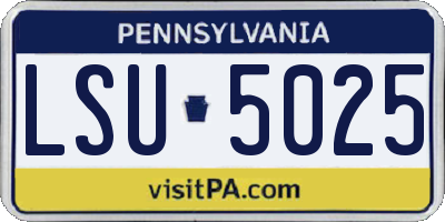 PA license plate LSU5025