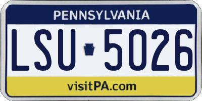 PA license plate LSU5026