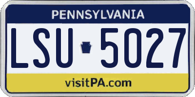 PA license plate LSU5027