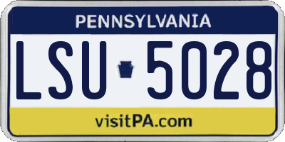 PA license plate LSU5028