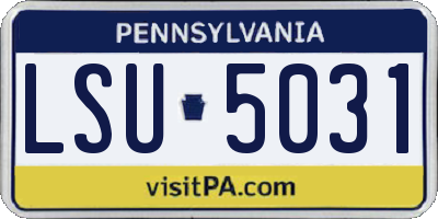 PA license plate LSU5031