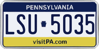 PA license plate LSU5035