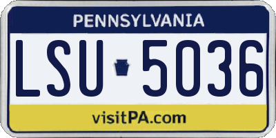 PA license plate LSU5036