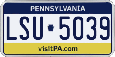 PA license plate LSU5039