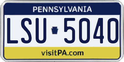PA license plate LSU5040